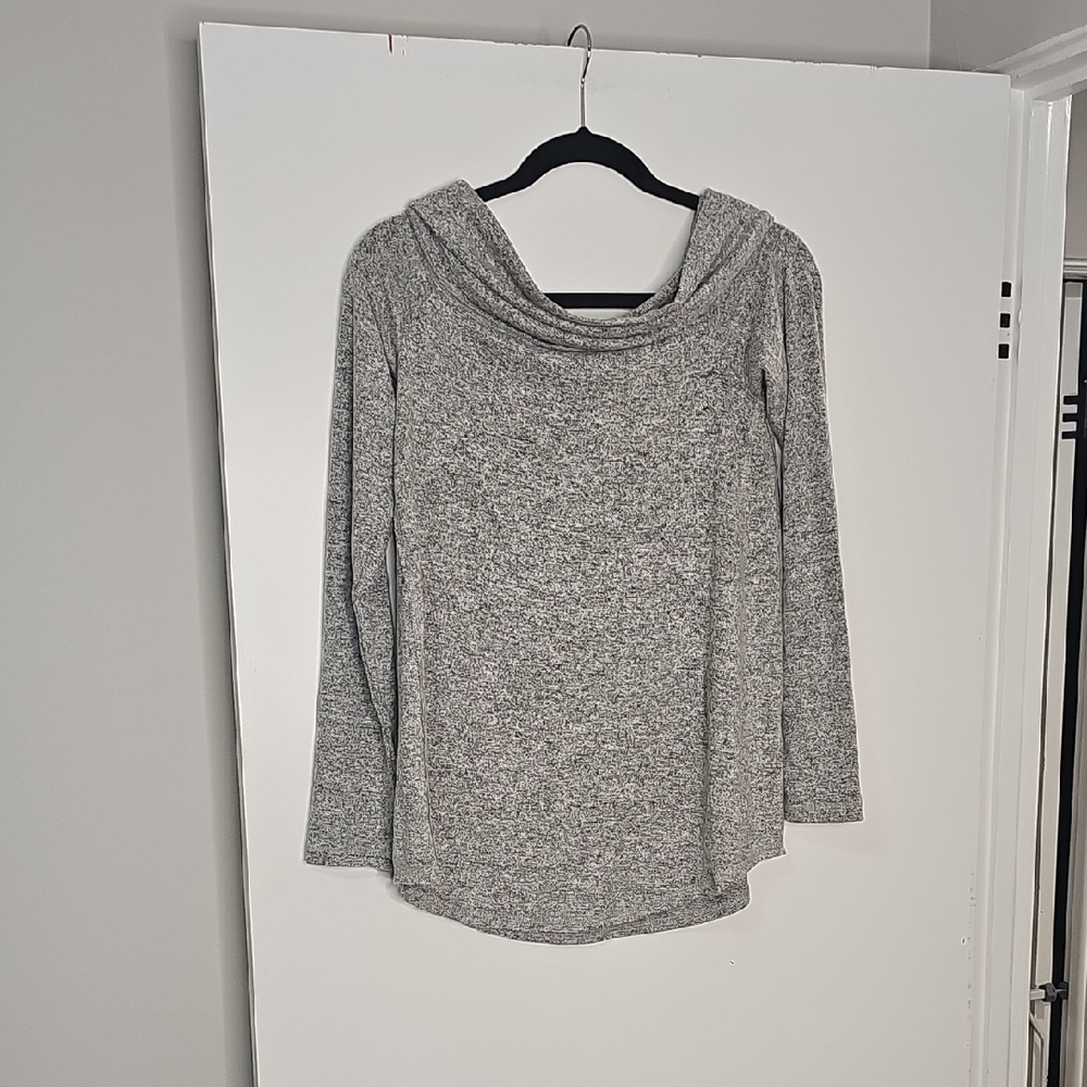 Abercrombie & Fitch Heather Gray Cowl Neck Sweater